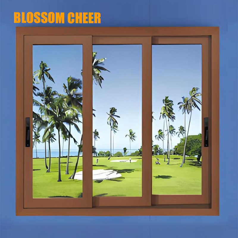 High Security Customizable Double Glass UPVC Sliding Windows