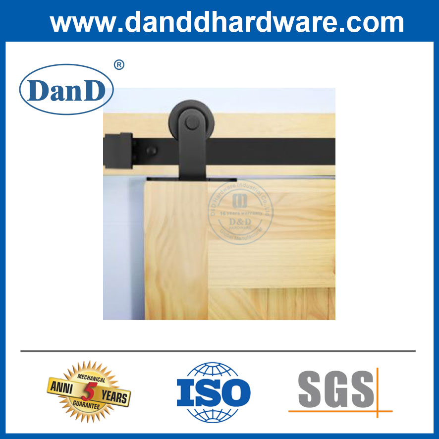 Double Single Wooden Doors Barn Door Rail Black Steel Hardware Track