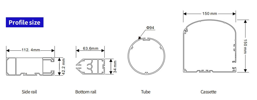Sr150 Outdoor Skylight Motorized Windproof Awning Roller System