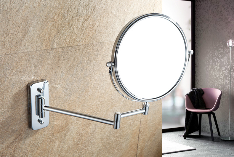 Stylish Round Adjustable Wall Mirror for Makeup and Vanity