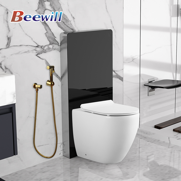 Modern Flush Toilet Water Tank Floor Standing Glass Cistern Bidet Sprayer One-Stop Service
