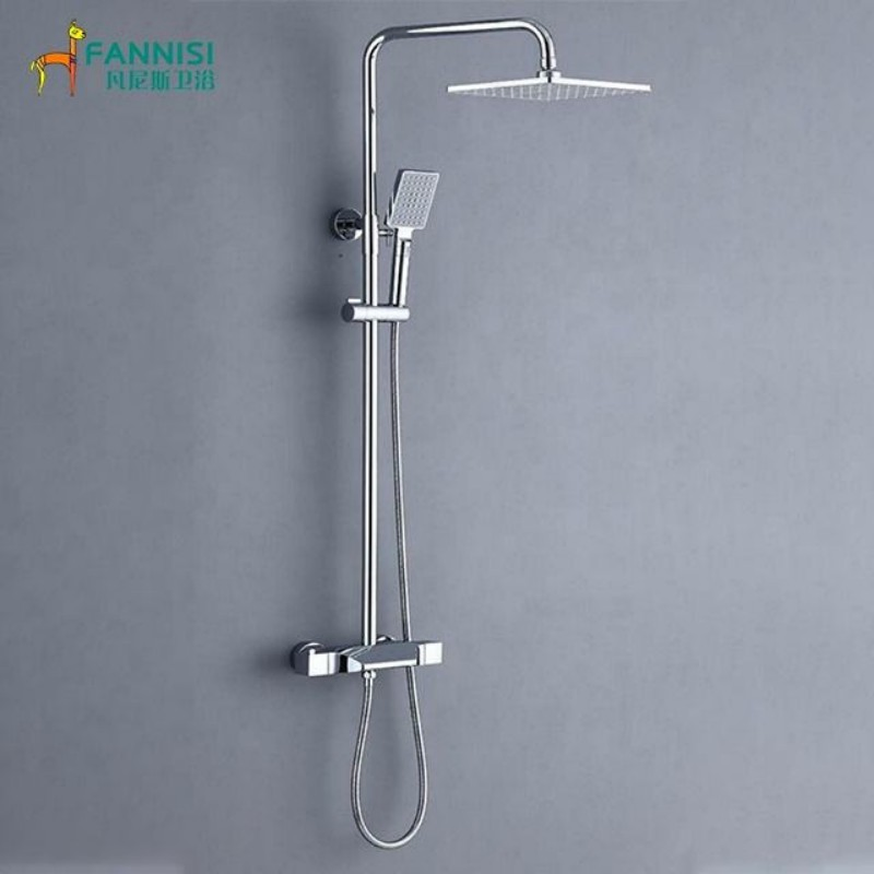 Wholesale Square Thermostat Systems Bathroom Faucets Set Mixer Tap Shower