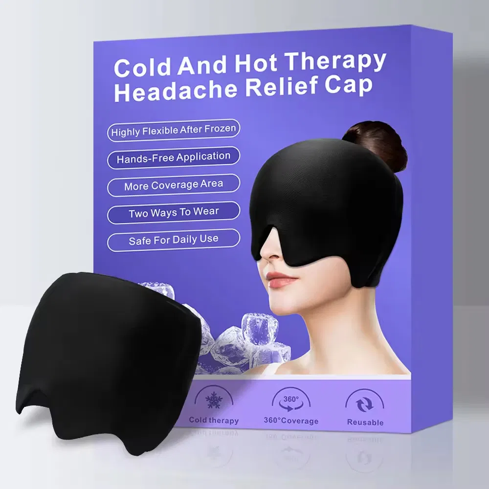 Flexible Wearable Cold Therapy Migraine Headache Relief Gel Ice Soft Pack Wrap Hat Cap