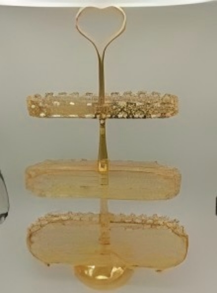 Large Size Ellipse Three Floors Layered Cake Gold-Plated Iron Standard Decoration Pentagram Plate Afternoon Tea Cake Stand