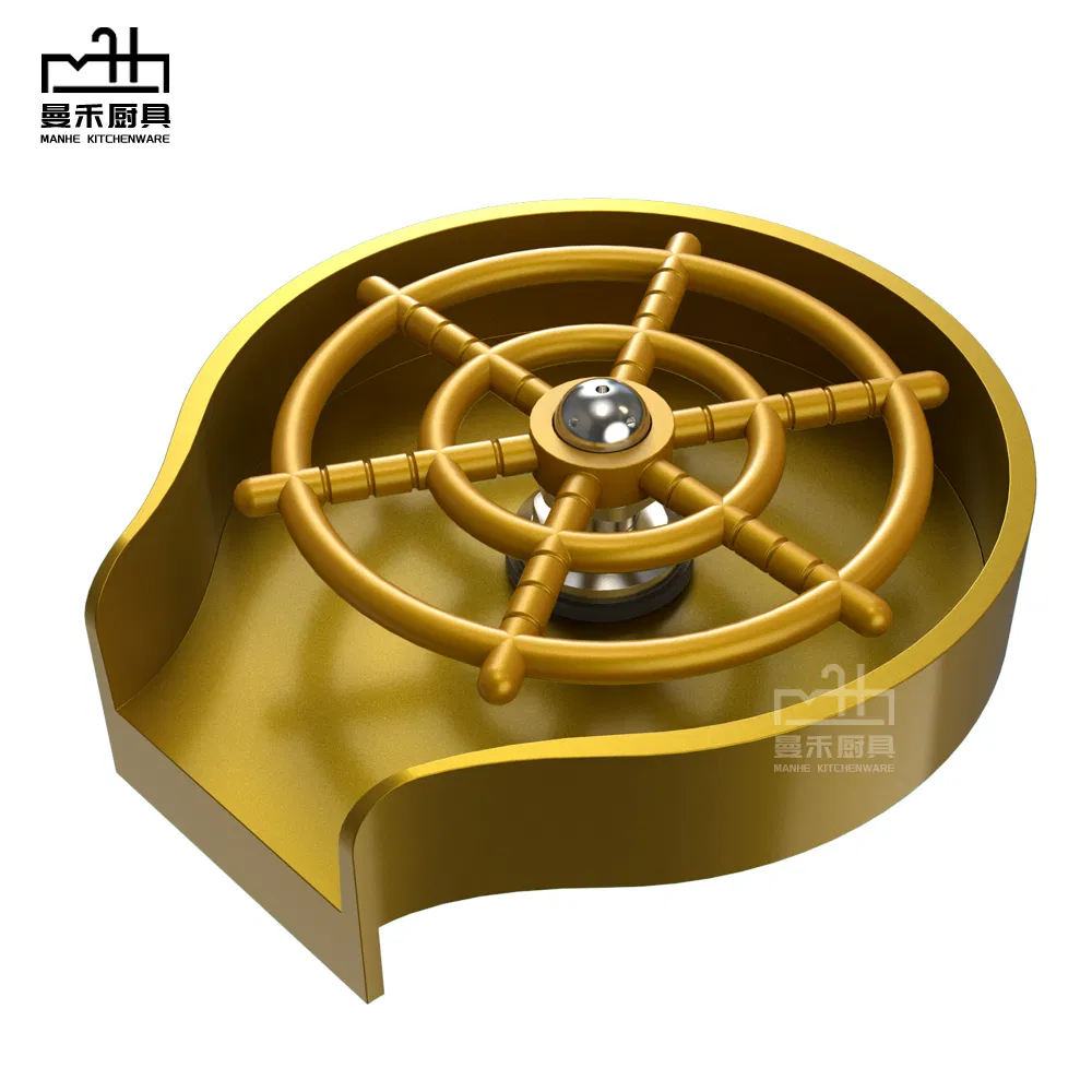 Golden ABS Automatic Kitchen Sink Glass Cup Rinser High Pressure Bottle Cleaning Washer for Sink