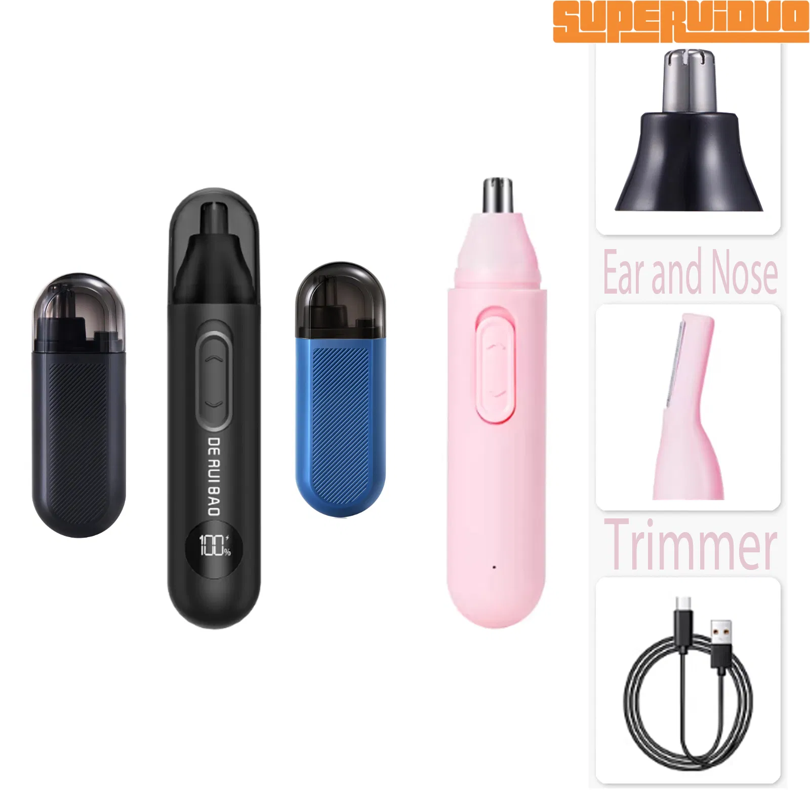 2-in-1 Versatile Facial Detailing Nose Hair Trimmer