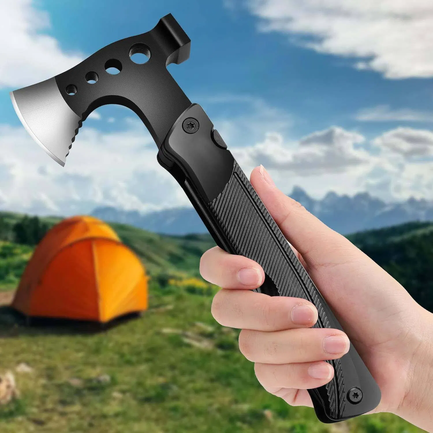 Hot Selling Multitool Axe Hammer 14-in-1 Portable Hatchet with 3.15"Knife Blade