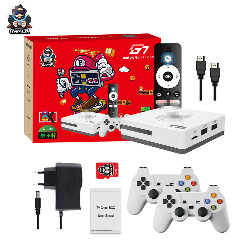 G7 HD Output Classic Retro Video Game Console X2 Wireless Controller Arcade Games 35000+ Android 14 Gaming TV Box