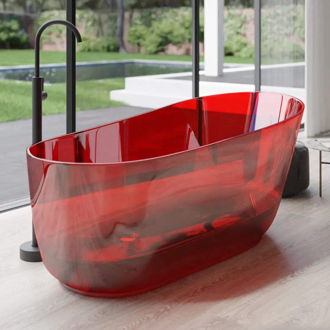 Прозрачная акриловая ванна с подсветкой