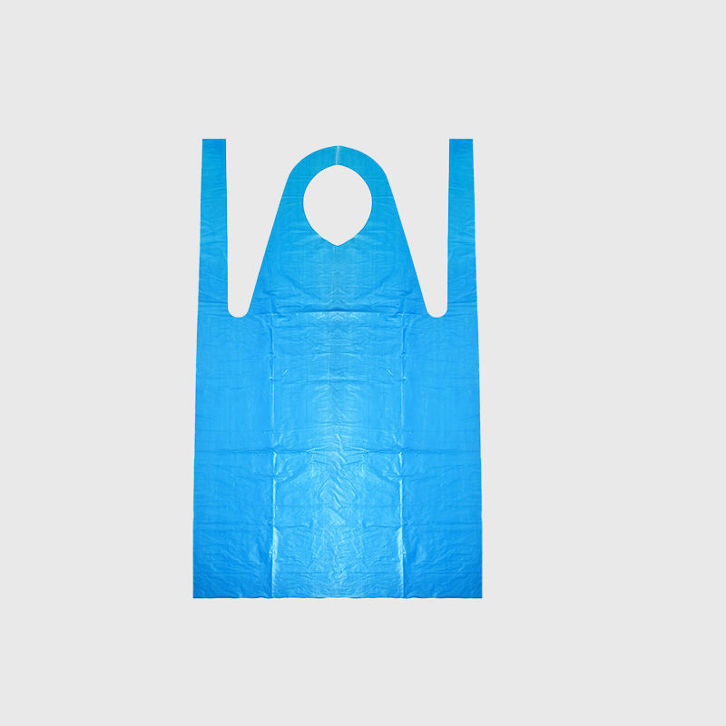 Medical Disposable Waterproof Plastic PE Apron Blue Yellow White Colors Without Sleeves Sleeveless Apron