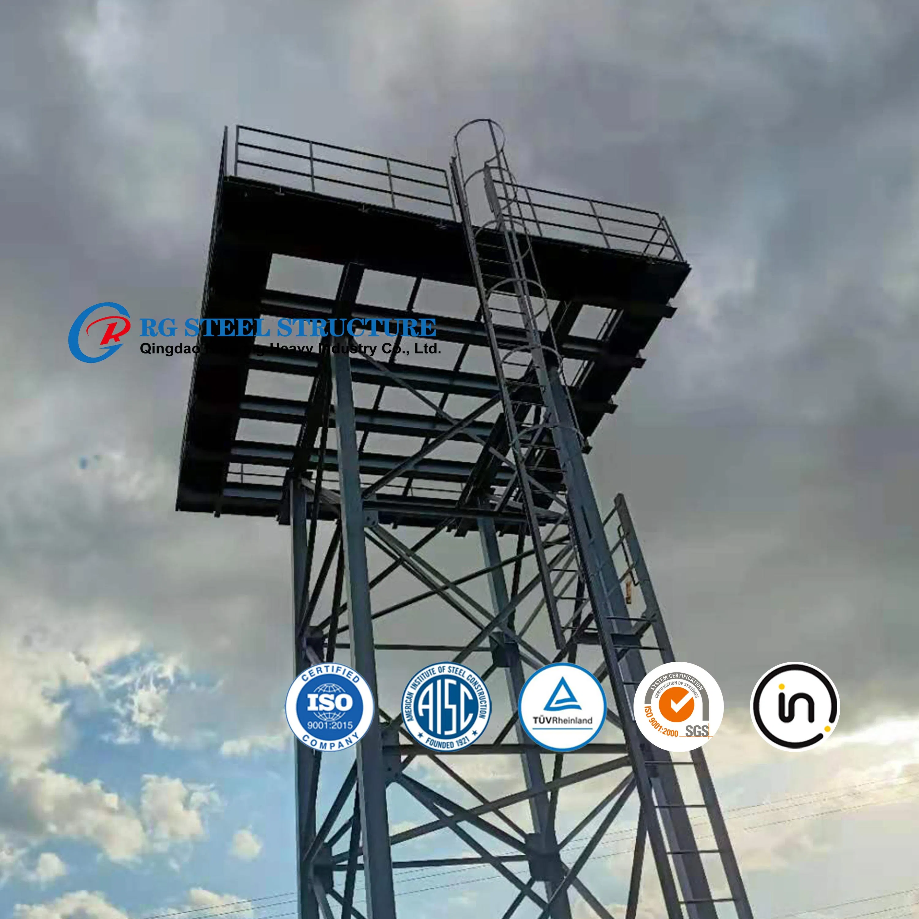 Galvanized Water Tank 12m High Elevated Steel Tower Galvanized Steel Water Tank