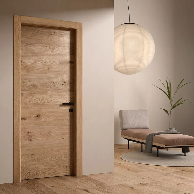House Indoor WPC Wood Door Certified Soundproof Dust Prevention Wooden Door for Bedroom Hotel