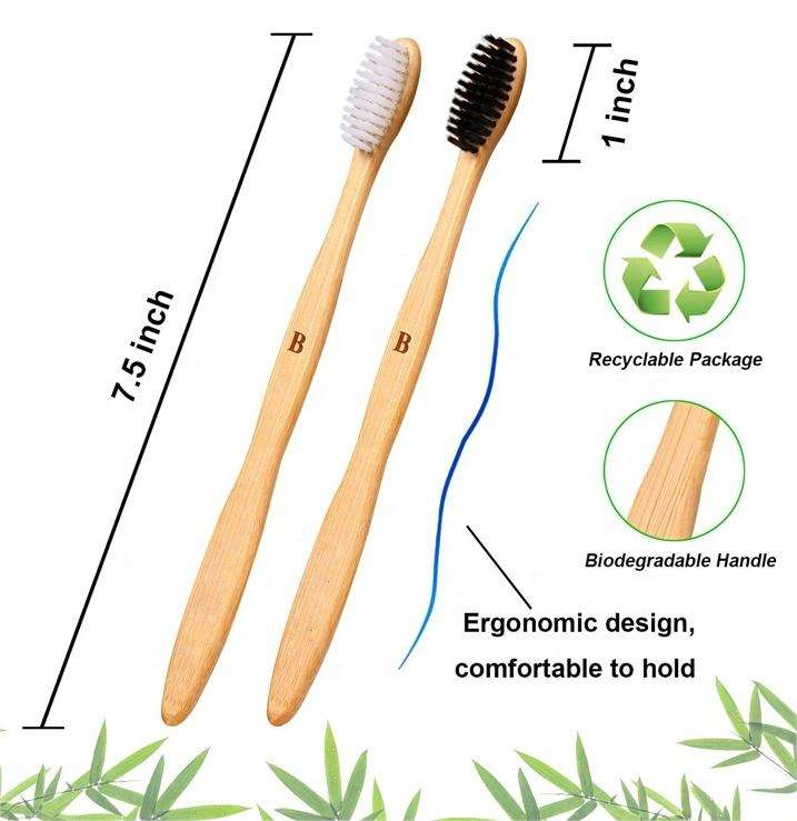 Free Sample Custom Biodegradable Eco-Friendly Bisphenol a Free Soft Bamboo Wood Toothbrush Charcoal Bamboo Made Human Toothbrush