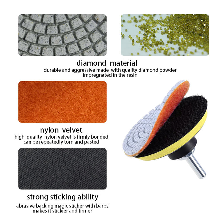7 Step 4"100mm Granite Marble Floor Stone Concrete Diamond Polishing Pad