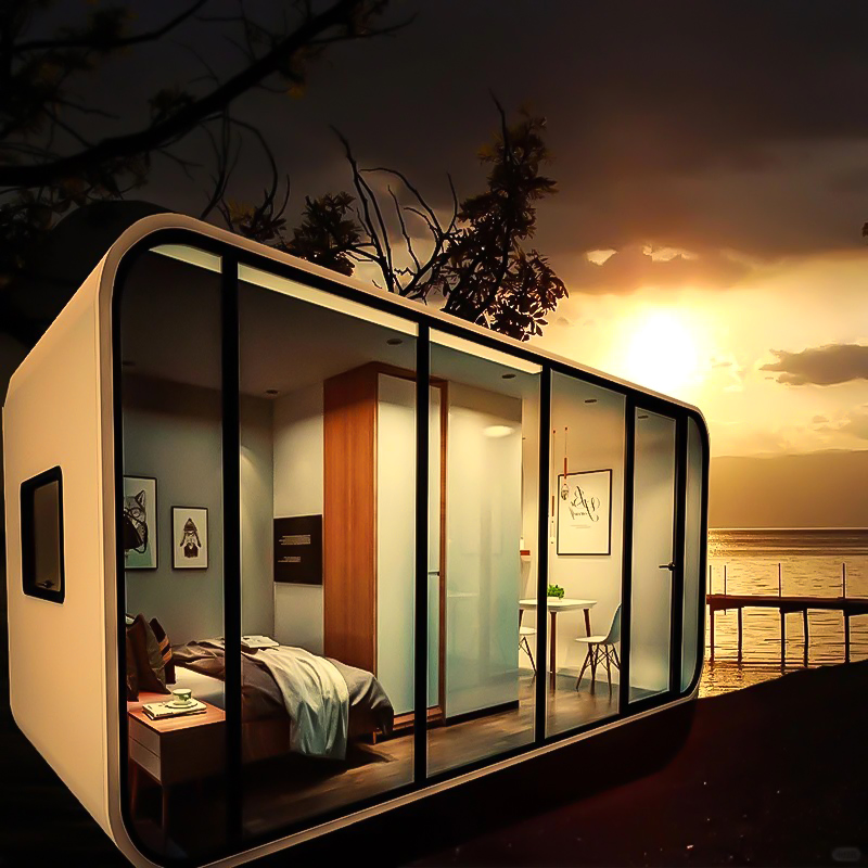 Modern Customizable Prefabricated Tiny House Apple Capsule Cabins for Shops