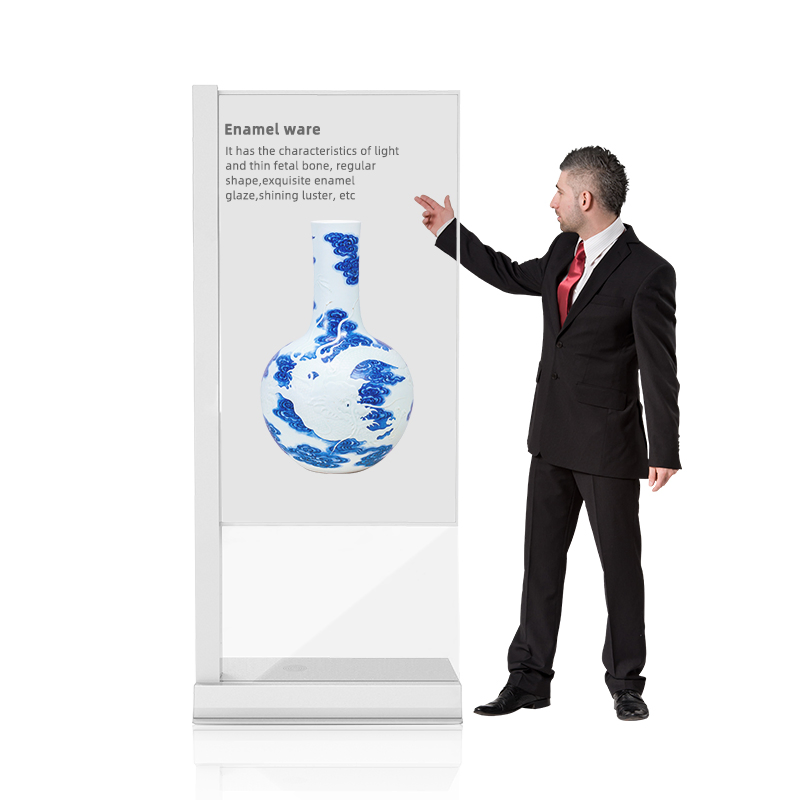 30inch OLED Panel Touch Capactive Transparent OLED Digital Signage Kiosk Advertising Totem