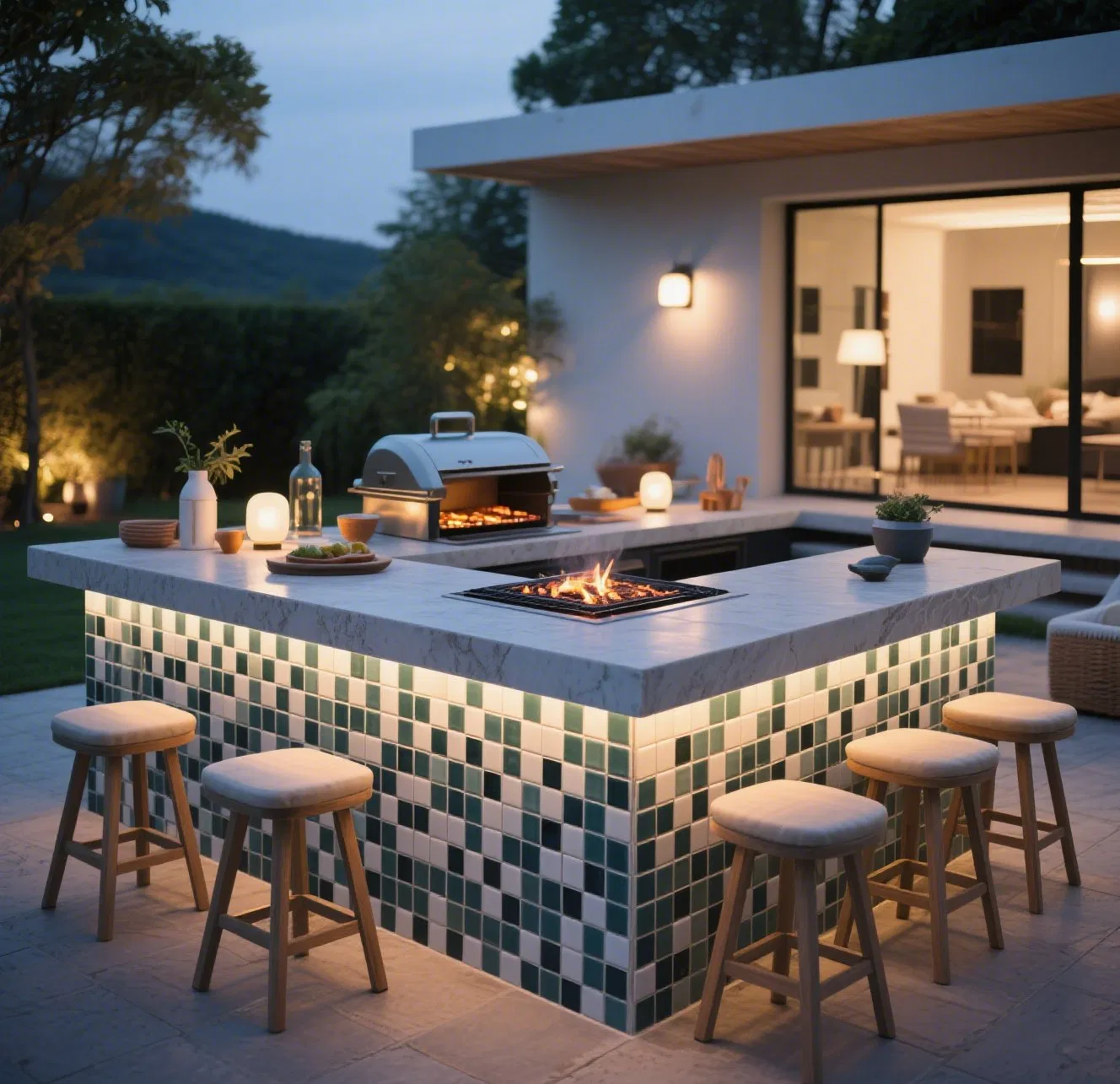 Elegant Mosaic Tile Sheets with Mesh for Stylish Rentals