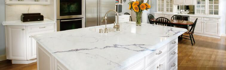 Artificial Stone polished/honed black/white/beige SF-9180 Calacatta quartz countertop for interiors/indoor kitchen/bathroom  decoration