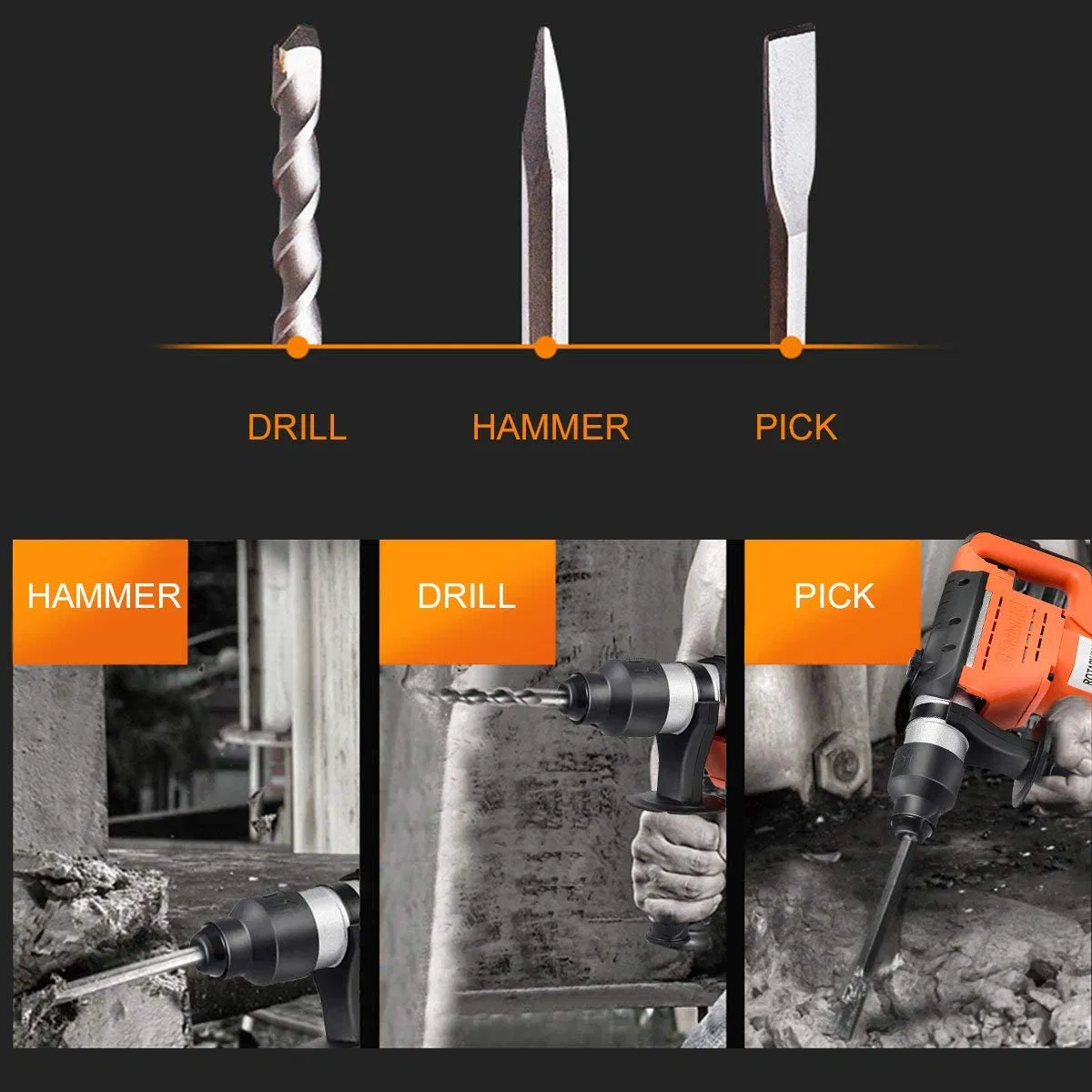 Gtl Electric Drilling Tools Machine 32mm 3 Function Rotary Hammer (HD038)