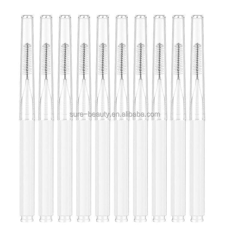 New Arrival Mini Brow Brush Flexible Eyebrow Tint Perm Styling Brush with Single Packing Cap