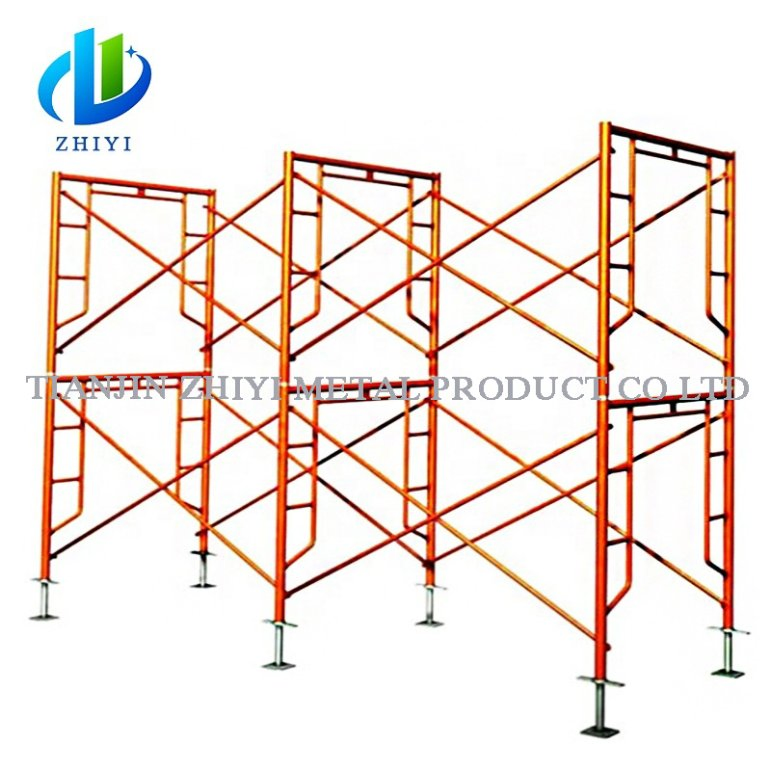 Japanese Korean Quality Ladder Plattac Staircase Mason Scaffolding Frame Guardrail Speed Snap on Lock Steel Red Door Construc