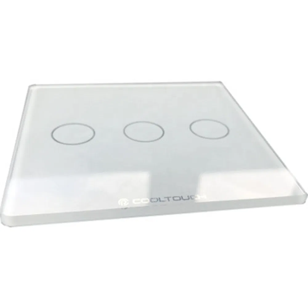 4mm Custom White Silk Screen Tempered Glass Touch Switch Panel for Smart Home Control Applications