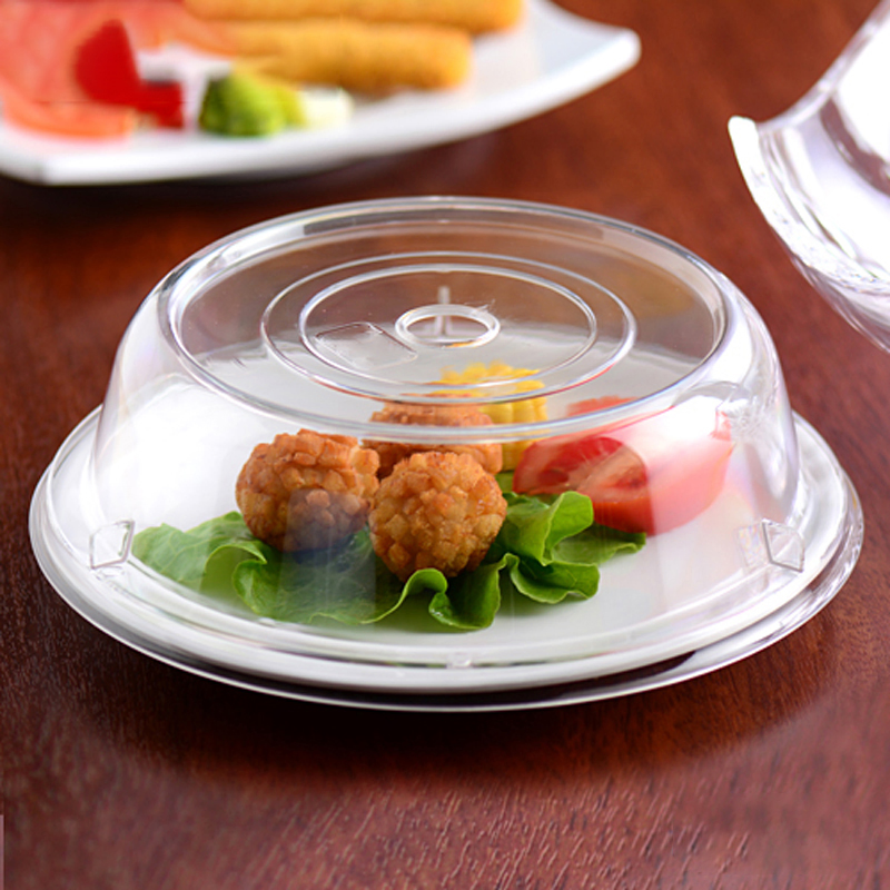 Catering Food Grade Plastic Polycarbonate PC Transparent Plate Dish Cover Round Oval Food Cover