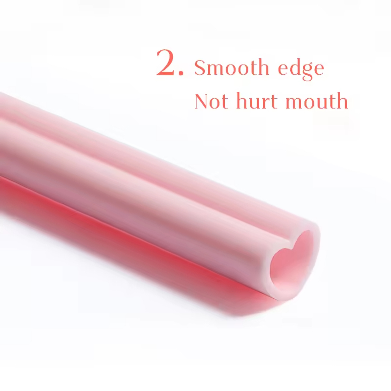 Heart Shape Silicone Eco-Friendly Foldable Drinking Collapsible Telescopic Straw