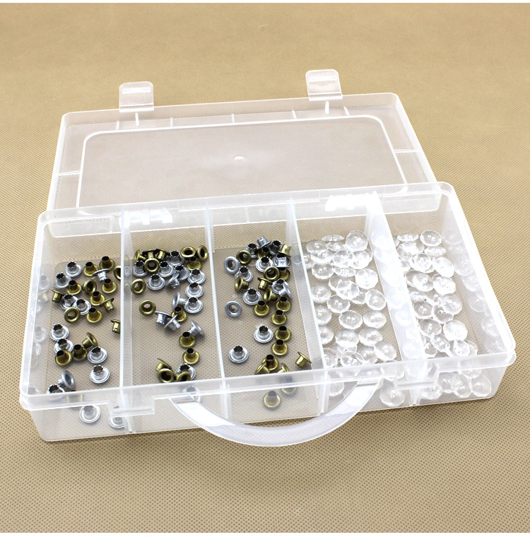 Professional Universal Single Layer 5 Grid Compartments Detachable Parts Accessories Clear PP Plastic Divided Storage Box