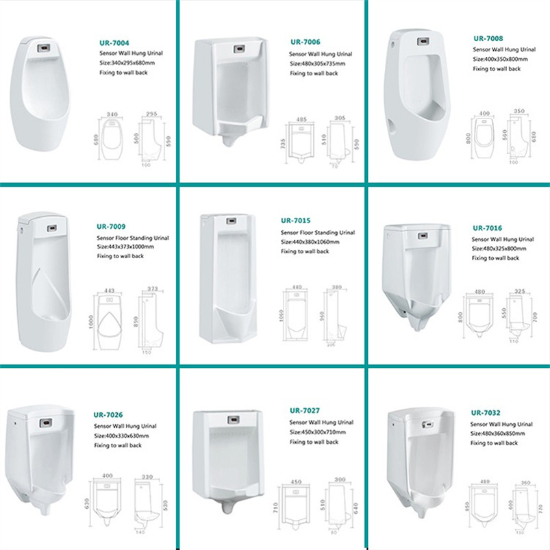 New Design Ceramic Automatic Flush Wall Hung Urinal for Men with Sensor