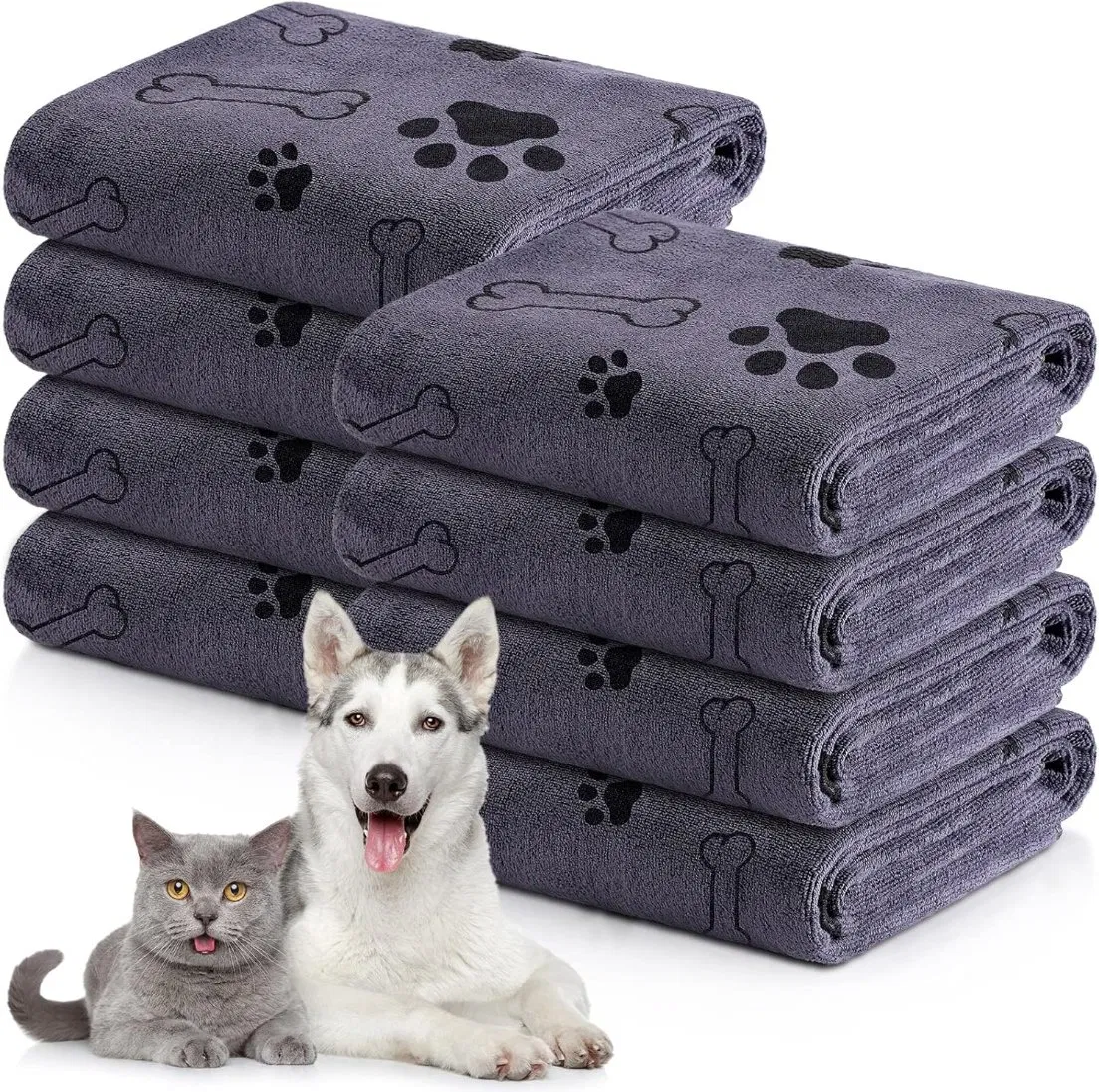 Wholesale Microfiber Dog Towel Soft Super Absorbent Quick Drying Custom Embroidered Logo Pet Towel