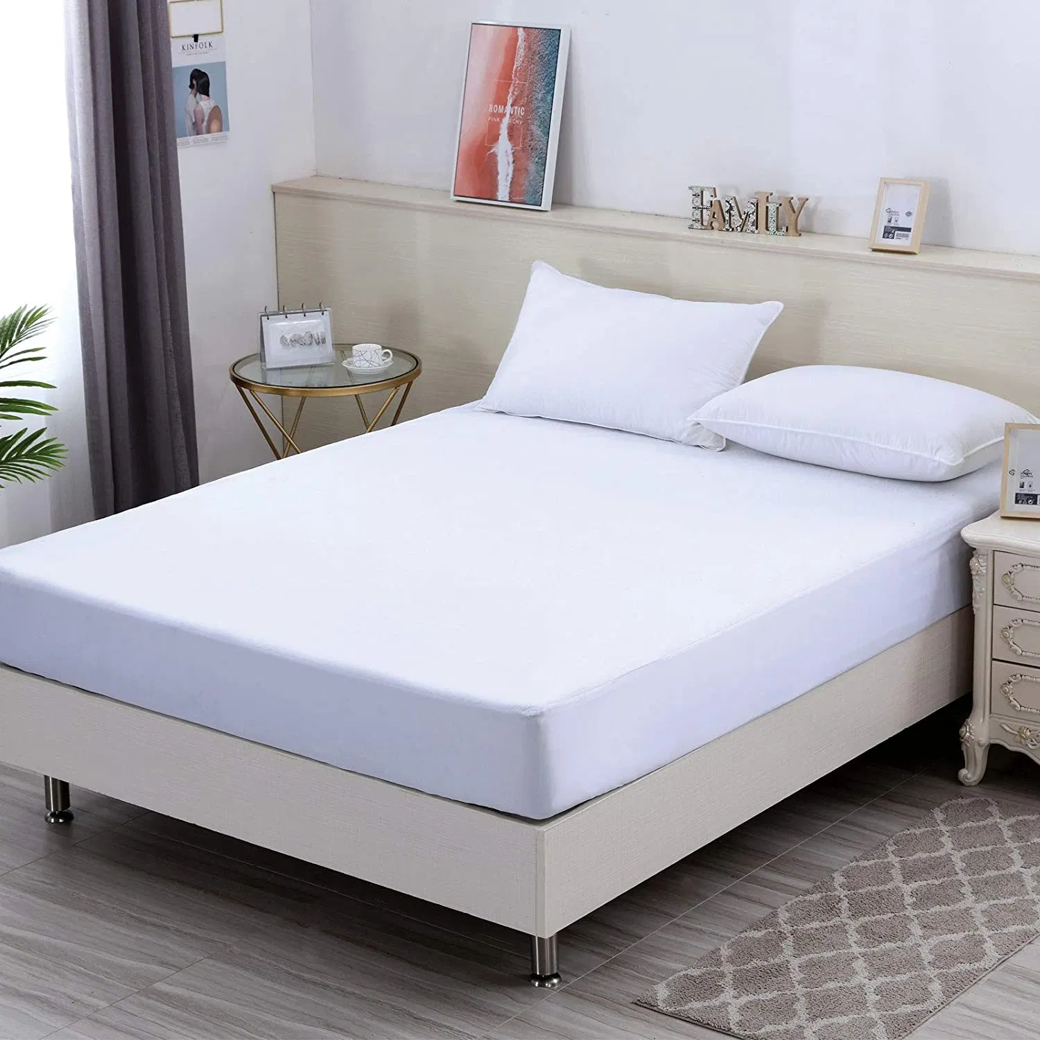 White Quilted Waterproof Mattress Protector