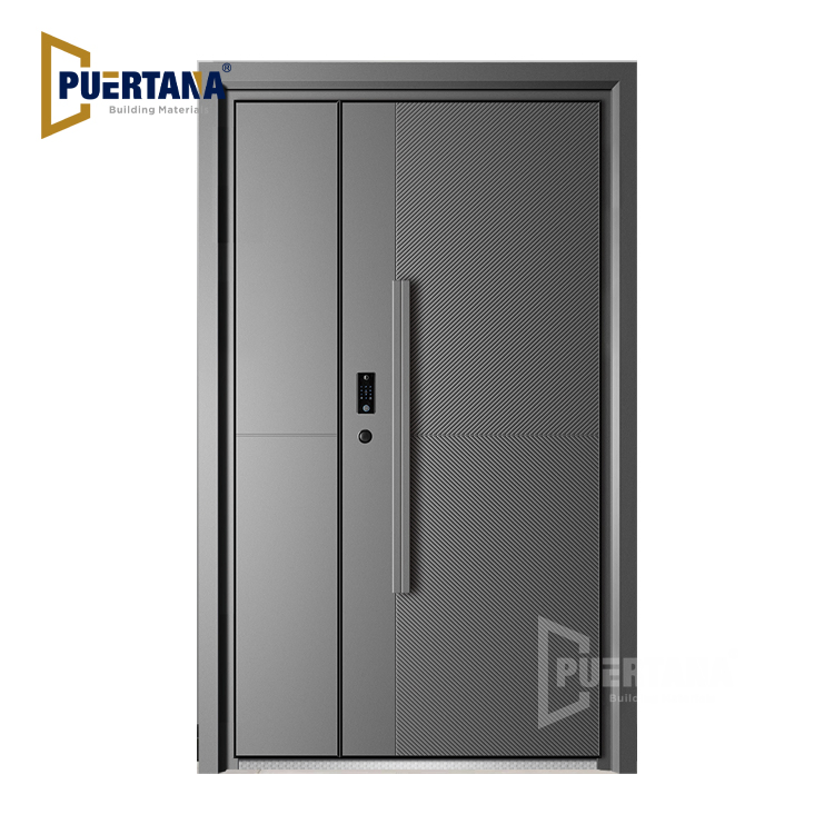 High End Custom Metal Stainless Steel Security Doors for Houses Smart Front Entry Doors Design