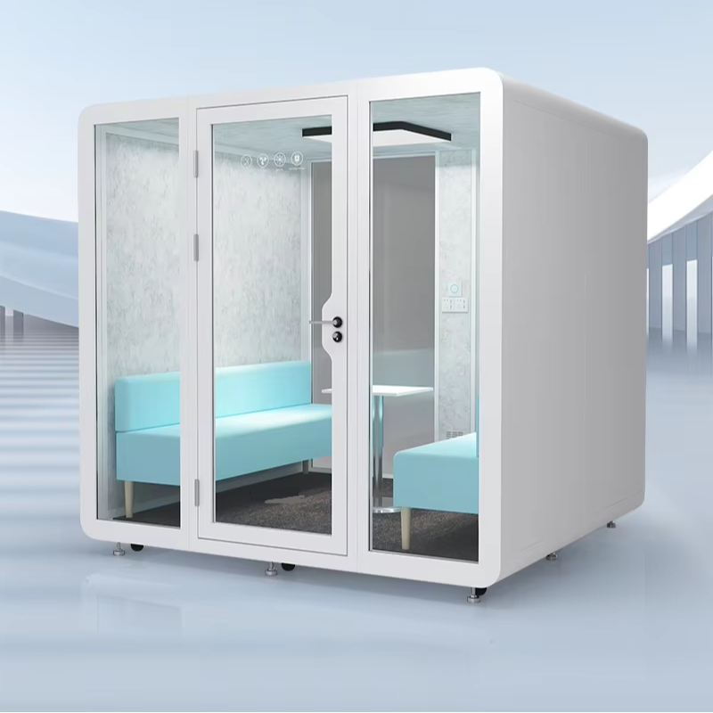 Modern Eco-Friendly 4-Layer Acoustic Office Pods Removable Portable Vocal Booth Steel Frame Soundproof Office Building Outdoor
