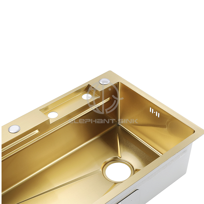 Multifunctional Easy Install Premium Custom Kitchen Single Bowl Brushed Stainless Steel Sink