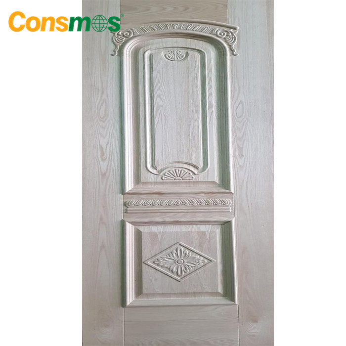 Melamine and Red Oak Wood Veneer Faced Moulded HDF Door Skin