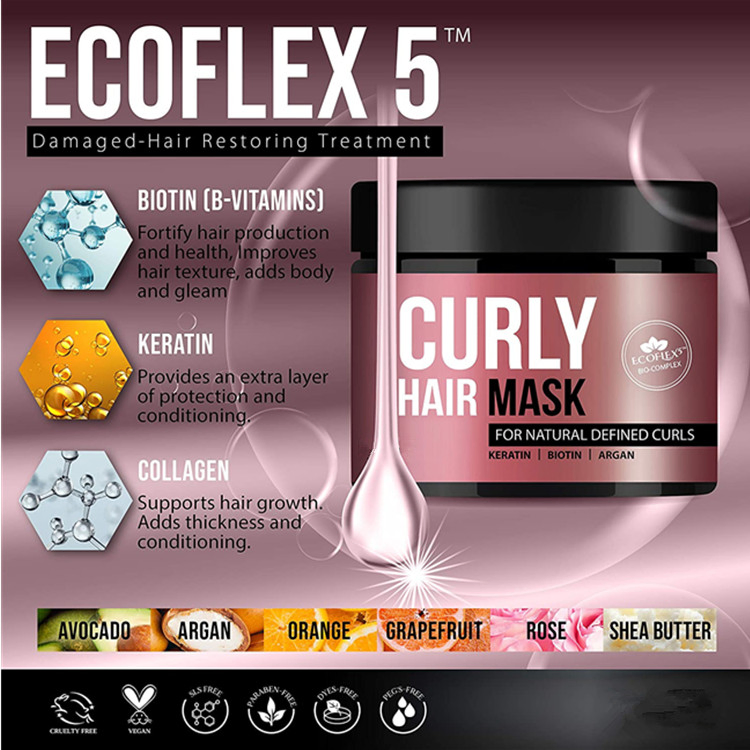 Keratin Collagen Hair Mask for Curly Hair Treatment Dry Damaged & Frizzy