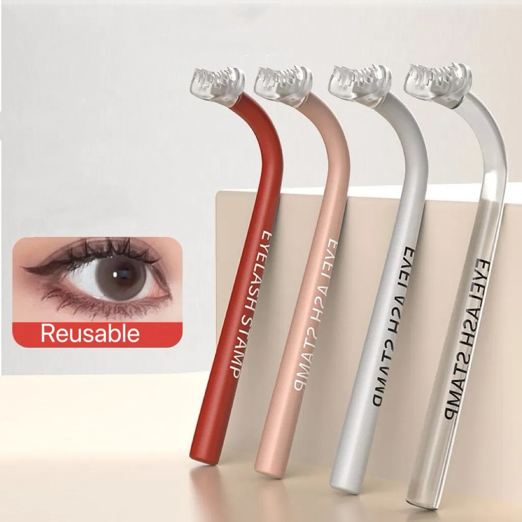 New Popular Silicone Lower Lash Stamp with Handle False Eyelash Stamp Eyelashes Training Tools Hot Lazy Makeup Magic Eyeliner Gel Pen Waterproof Long Lasting