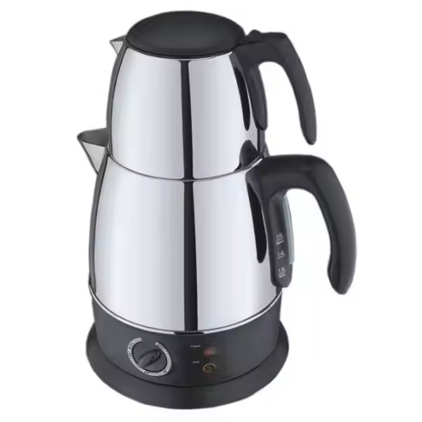 Electric Double Layers Tea Kettle Home Water Kettle with Plastic Double Handle