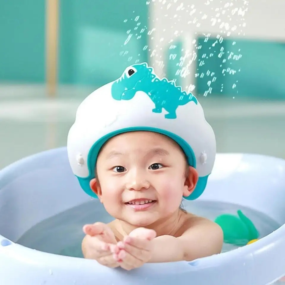 Shower Cap Waterproof Cartoon Kids Baby Bath Protective Bathing Shampoo Cap