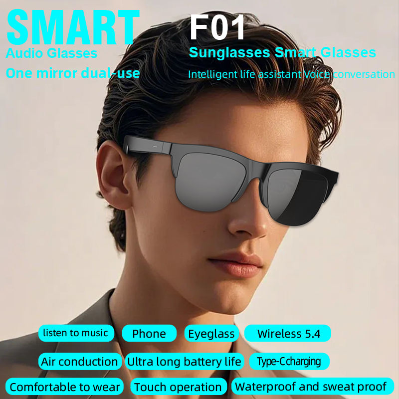 Glasses Earphone Listen Music Stereo Speaker Bone Conduction Earphone Answer Call Smart Glasses for Sports