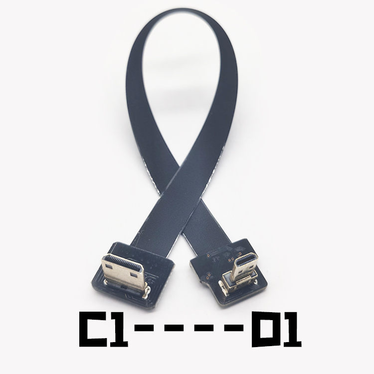Customized Both Angled Flexible Mini HDMI Male Female to Mini HDMI Male Female Camera Extension Wires