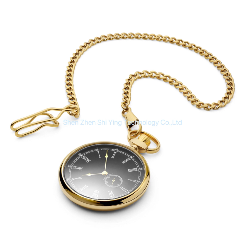 Customized Premium Men's Classic Stainless Steel Mechanical Pocket Watch with Chain