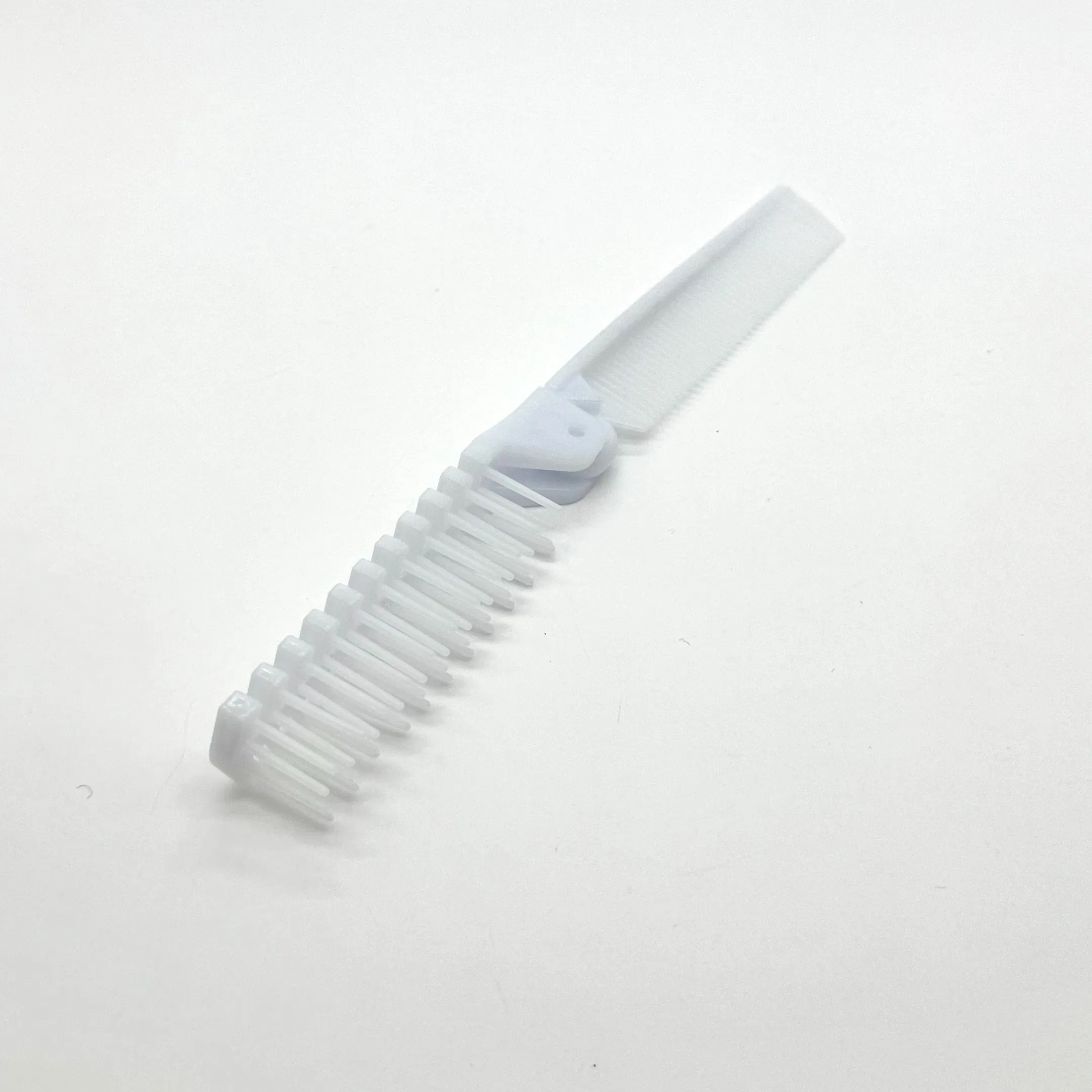 White Double Toothed Plastic Folding Comb 07