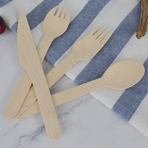 Weilong Biodegradable Bulk Birch Wood Spoon/Forks/Knives Disposable Wooden Cutlery