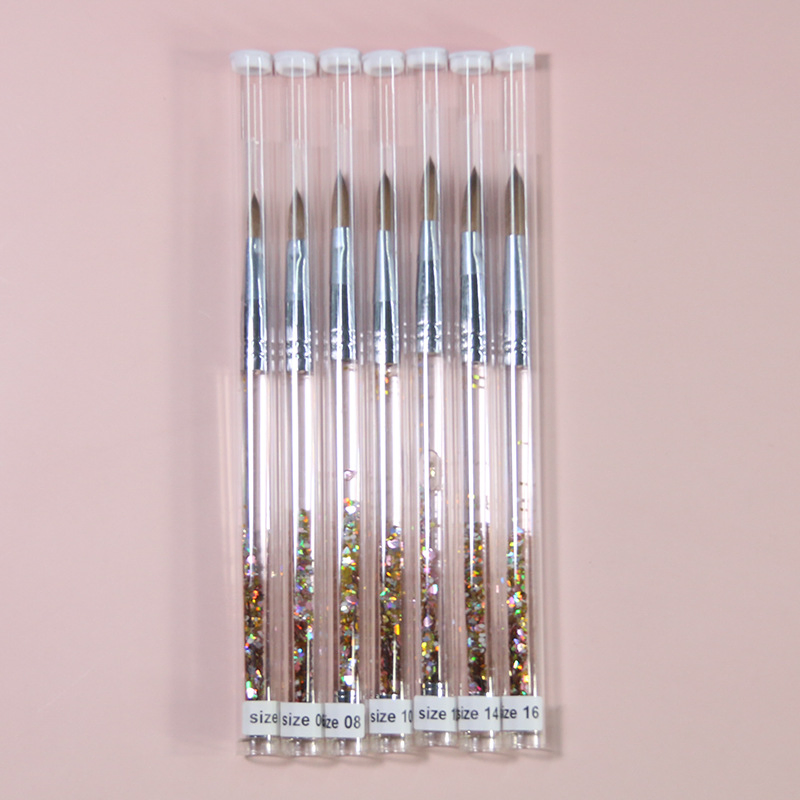 Factory Price Oil Filled Golden Mink Fur Nail Brush