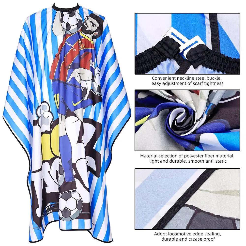 Waterproof Hair Cutting Polyester Fabric Hairdresser Cape Custom Logo Salon Capes for Barbershop