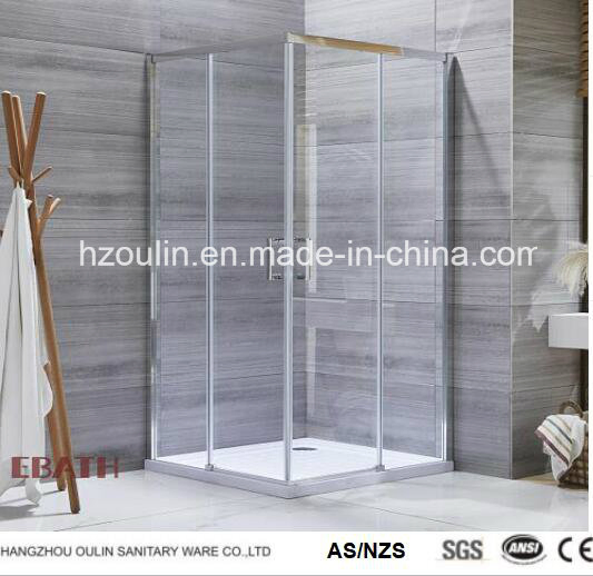 Corner Entry Shower Enclosure with 2 Sliding Doors + 2 Fixed Panels