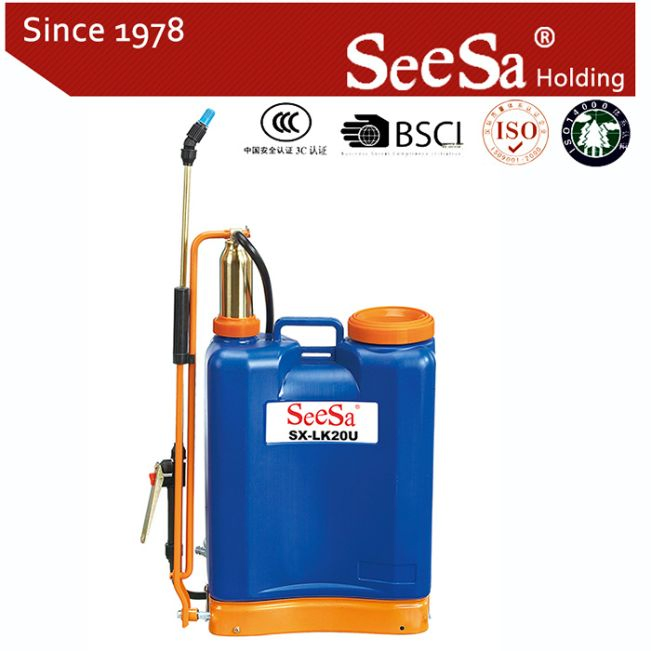 20L Agricultural Manual Air Pressure Knapsack/Backpack Brass Pump Cylinder Sprayer (SX-LK20U)