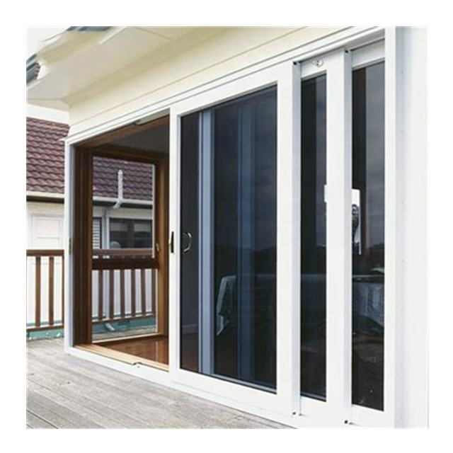 Wanjia Double Glass Door Plastic PVC Sliding Door